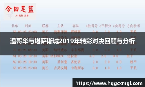 温哥华与堪萨斯城2019年精彩对决回顾与分析